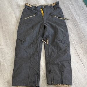 Men’s Ride Gray Snow Pants with Zippered Pockets